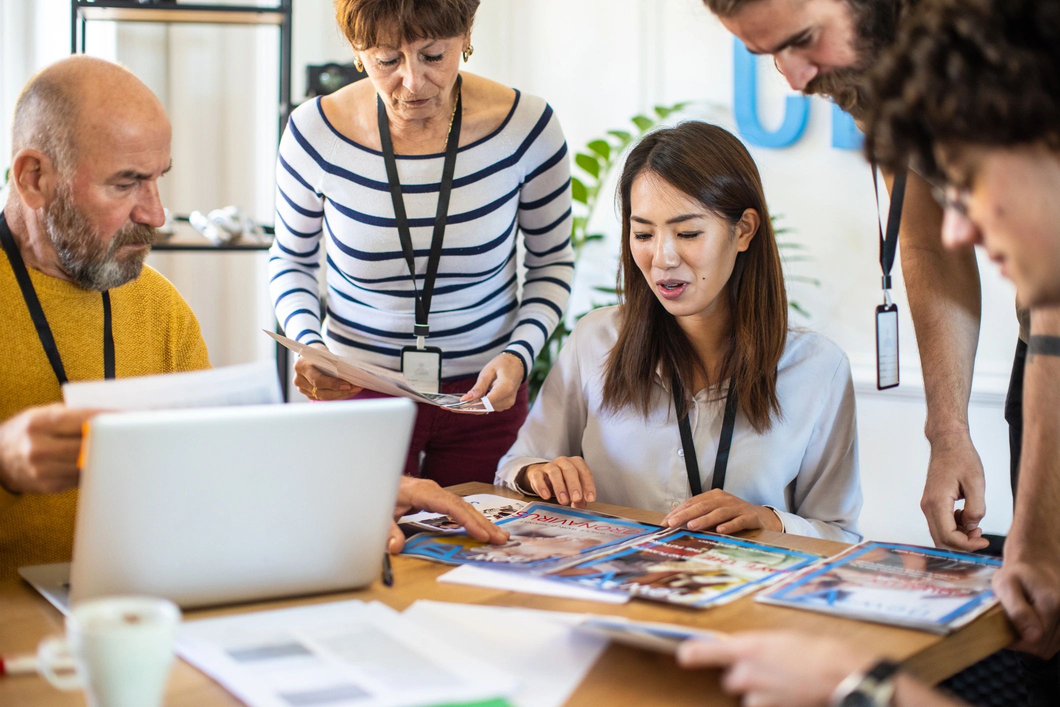 Team presenting ideas in a meeting room