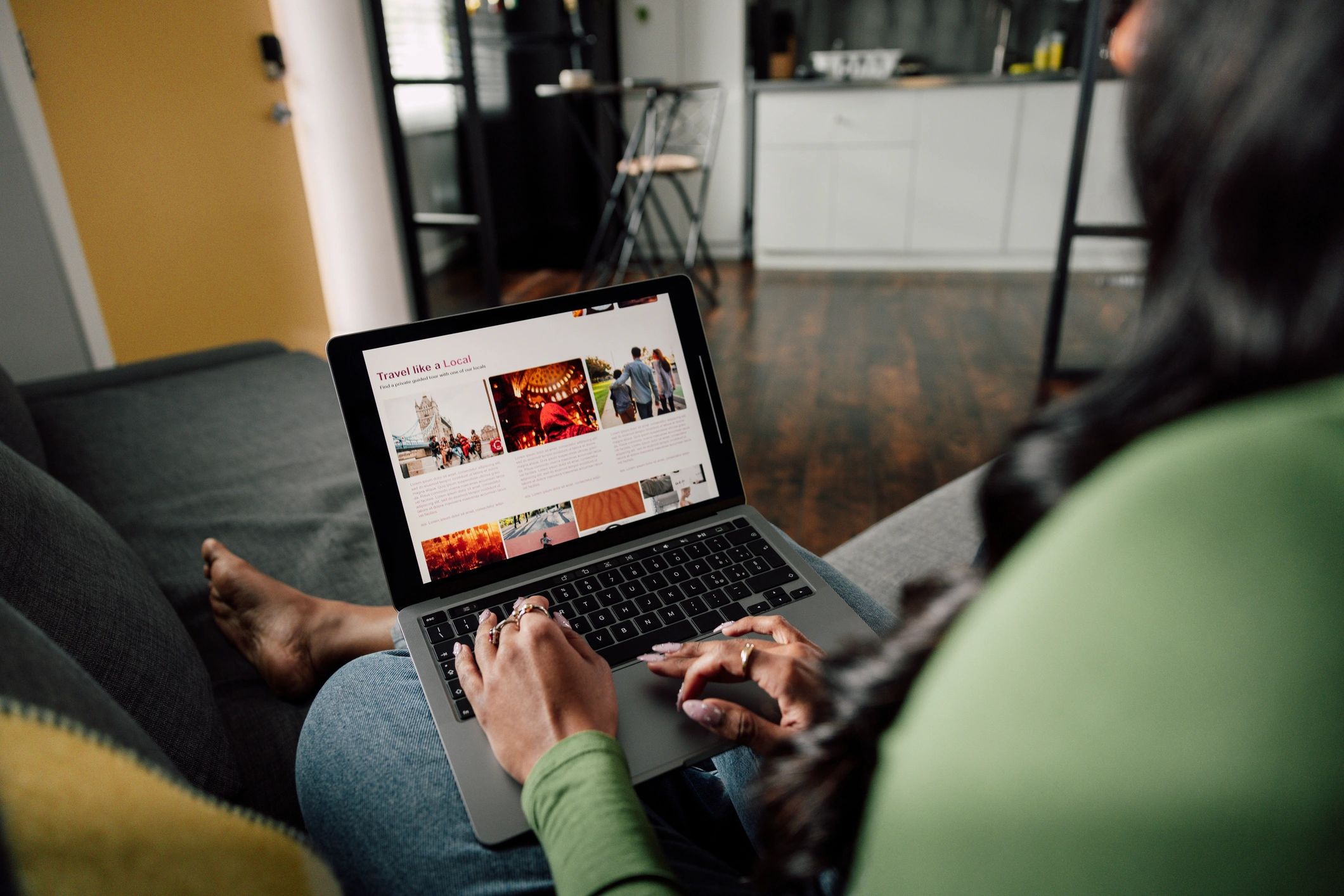 Young creative professional working online